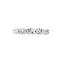 East West Oval Natural Diamond Wedding Band