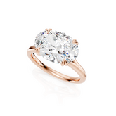 East West Oval Cut Lab Grown Diamond Solitaire Engagement Ring