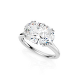 East West Oval Cut Natural Diamond Solitaire Engagement Ring