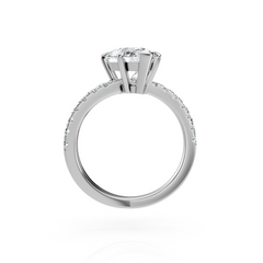 Pear Shape Natural Diamond Wrap Engagement Ring