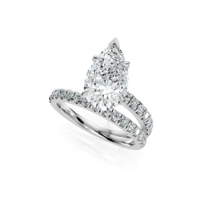 Pear Shape Natural Diamond Wrap Engagement Ring