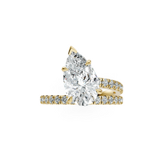 Pear Shape Natural Diamond Wrap Engagement Ring