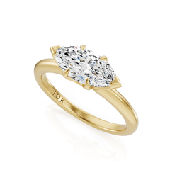 East West Marquise Diamond Solitaire Engagement Ring
