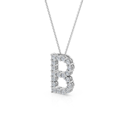 Lab Grown Diamond Initial ‘B’ Pendant With Chain