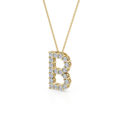 Lab Grown Diamond Initial ‘B’ Pendant With Chain