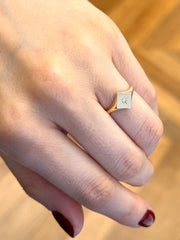 9k Yellow Gold North Star Signet Ring