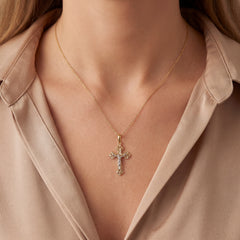 Two Tone Gold Orthodox Cross