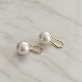 South Sea Pearl and Diamond Drop Earrings