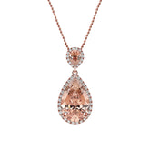 Morganite & Diamond Drop Pendant