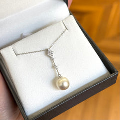 South Sea Pearl and Diamond Drop Pendant
