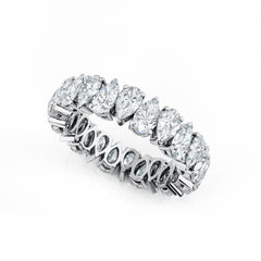 Pear Cut Alternating Diamond Eternity Ring