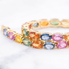 Multi Coloured Sapphire Tennis Bracelet