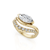East West Marquise Natural Diamond Engagement Ring