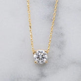 Yellow Gold Lab Grown Diamond Solitaire Necklace
