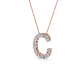 Lab Grown Diamond Initial ‘C’ Pendant With Chain