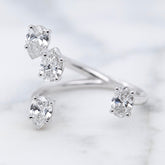 Asymmetrical Diamond Dress Ring