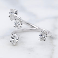 Asymmetrical Diamond Dress Ring