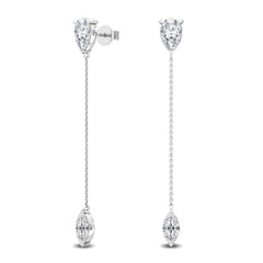 Pear & Marquise Lab Grown Diamond Drop Earrings