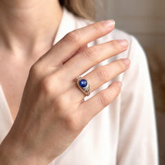 Cabochon Sapphire Signet Ring