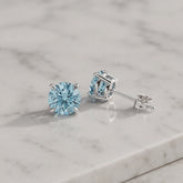 Blue Diamond Stud Earrings