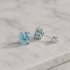 Blue Diamond Stud Earrings