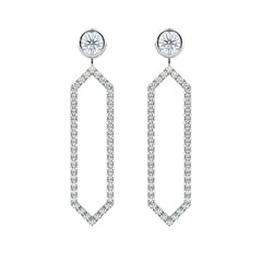 Diamond Hexagon Drop Earrings