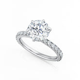 Round Brilliant Cut Lab Grown Diamond Hidden Halo Engagement Ring