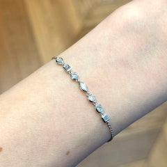 Mixed Shape Bezel Set Diamond Bracelet
