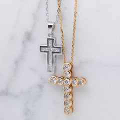 Ladies Princess Cut Diamond Cross