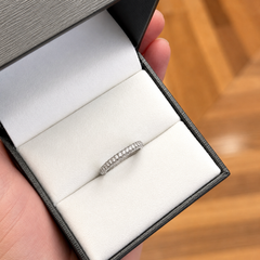 Platinum Stackable Pave Diamond Ring