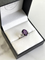 Amethyst & Diamond Cocktail Ring