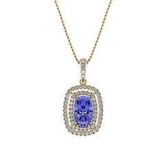 Tanzanite & Diamond Halo Pendant