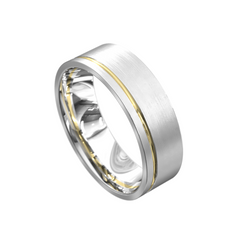 Men's Flat Grooved Wedding Ring