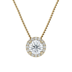 Round Diamond Halo Pendant
