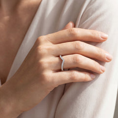 Lab Grown Diamond Chevron Wedding Band