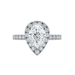 Pear Shape Diamond Halo Engagement Ring