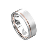 Men's Flat Grooved Wedding Ring