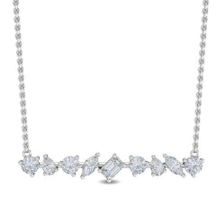 Multi Shape Lab Grown Diamond Bar Necklace