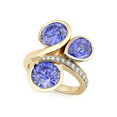 Tanzanite & Diamond Trilogy Ring