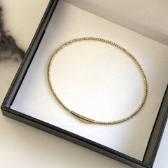14k Yellow Gold Bead Bangle