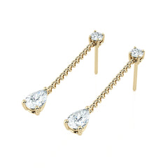 Pear Shaped Diamond Drop Earrings
