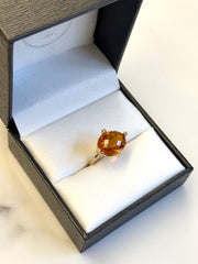 9k Yellow Gold Citrine & Diamond Cocktail Ring
