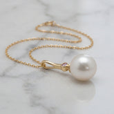 Australian South Sea Pearl & Pink Diamond Pendant