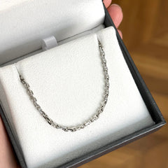 9ct White Gold Men's Cable Chain