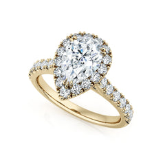 Pear Shape Diamond Halo Engagement Ring