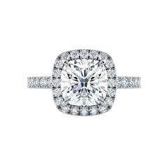 Cushion Cut Diamond Halo Engagement Ring