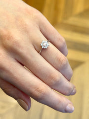 18k White Gold Pink & White Diamond Celestial Cluster Ring