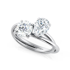 Round & Pear ‘Toi et Moi’ Engagement Ring
