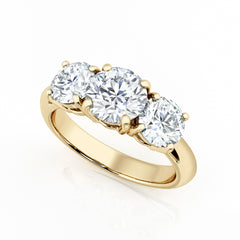 Round Diamond Trilogy Engagement Ring