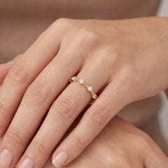 Natural Round Diamond Spaced Wedding Band